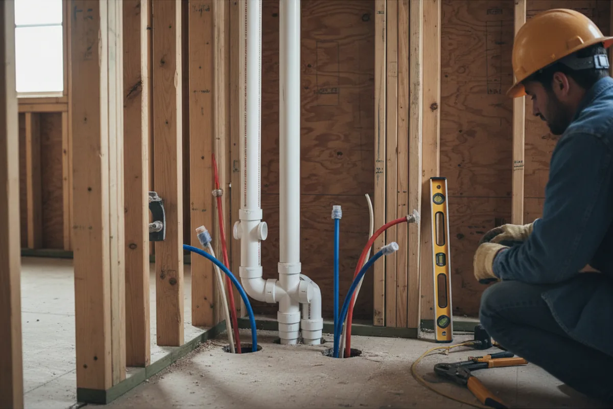 Drain and supply rough-in during Garbage Disposal Repair in Biglerville